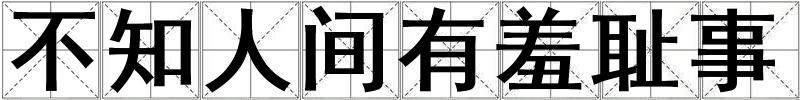 不知人间有羞耻事