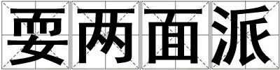 耍两面派