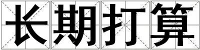 长期打算