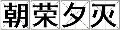 朝荣夕灭